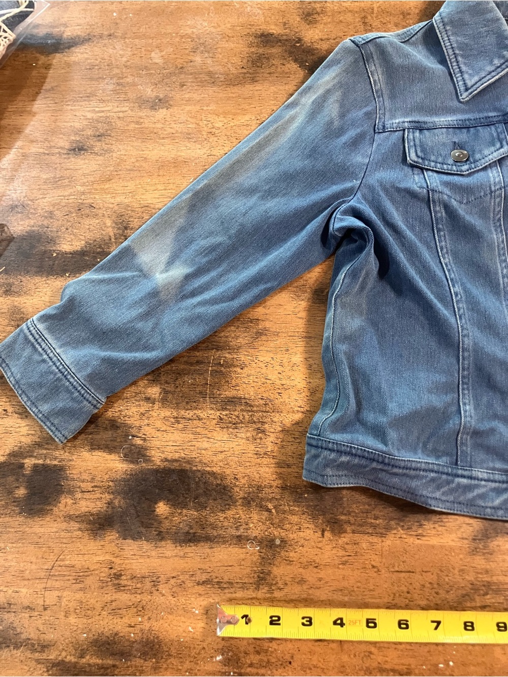 Distressed Ruby Rd. Blue Denim Button-Front Jacket - Picture 6 of 9